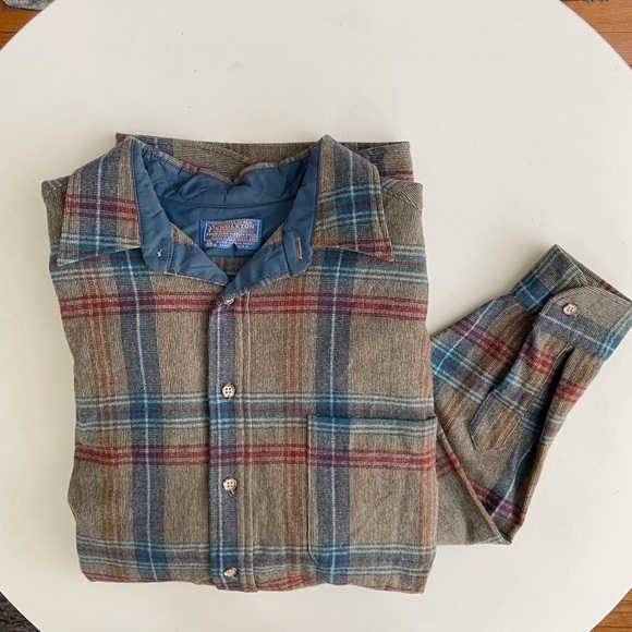 Pendleton Other - Pendleton Men’s Virgin Wool Button Down Shirt Brown Size 1X Made in USA